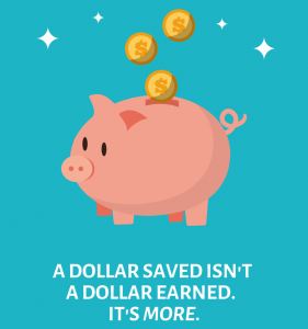 dollar saved piggy taxes tax